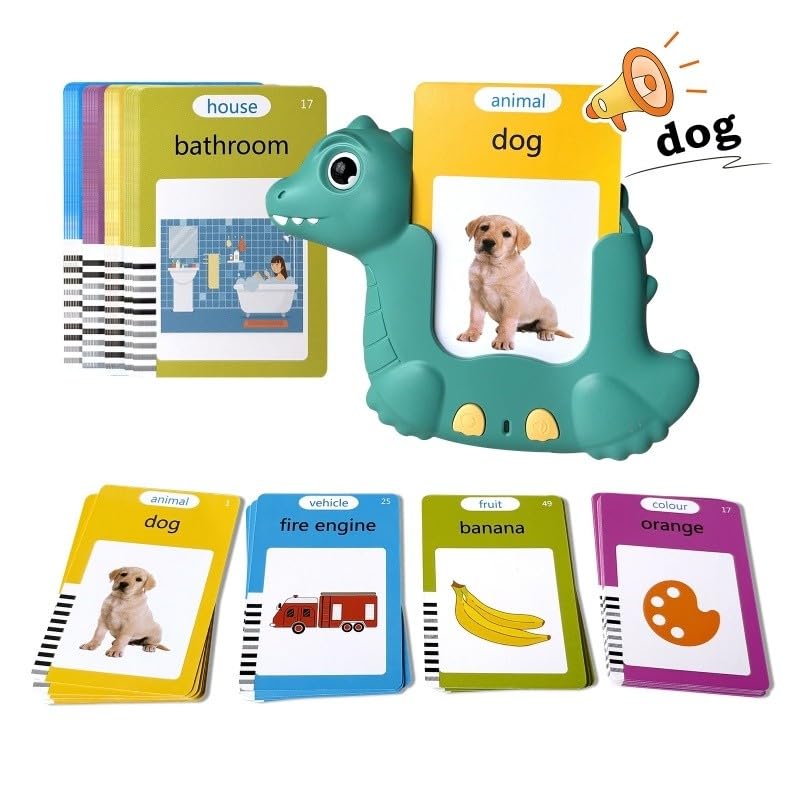Educational Talking Flash Cards for Toddlers, Interactive Preschool Learning Toy for Speech & Language Development, Early Years Educational Flashcards Autism Pocket Speech