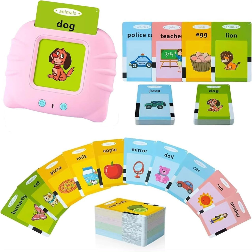 Talking Flash Cards for Toddlers – Montessori Educational Learning Toy, Pocket Speech & Language Cards for Kids Ages 3 4 5 6 Autism Interactive Gift for Kids