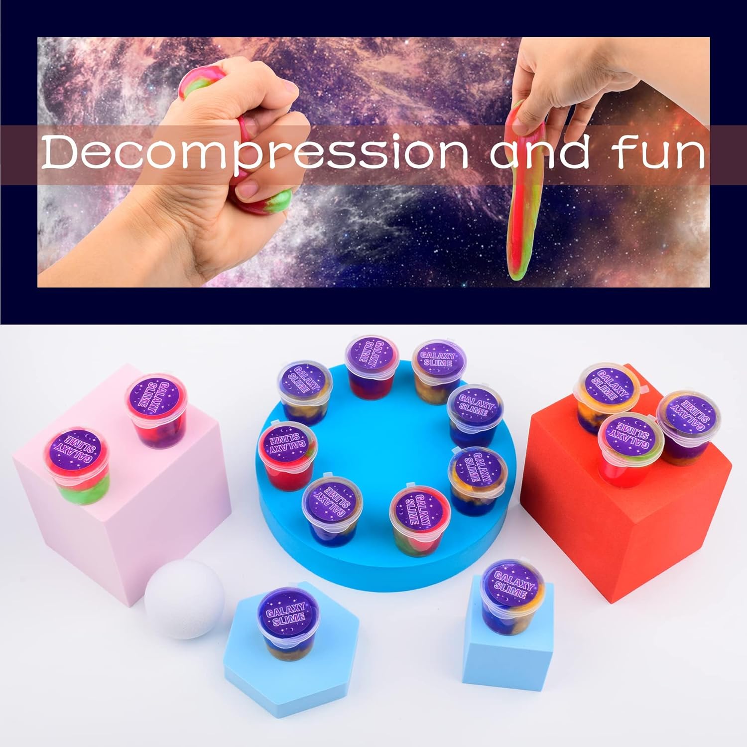 Kids Colorful Galaxy Slime – 20 Pack