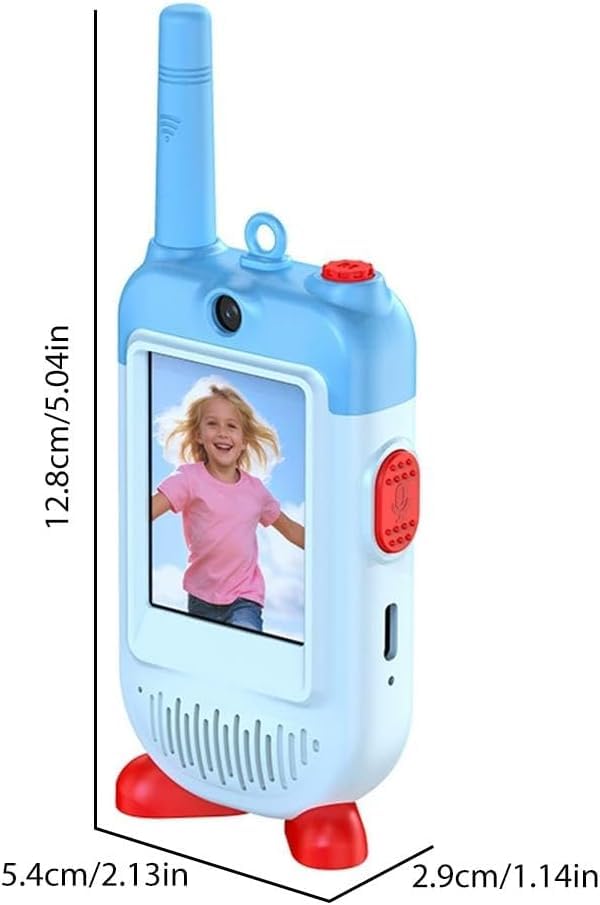 2PCS Video Walkie Talkies for Kids, Rechargeable Walkie Talkies with Camera & Voice Changer, Educational Toys for Children, Ideal for Indoor Outdoor Play, Birthday Gifts for Boys & Girls (Pink+Blue)