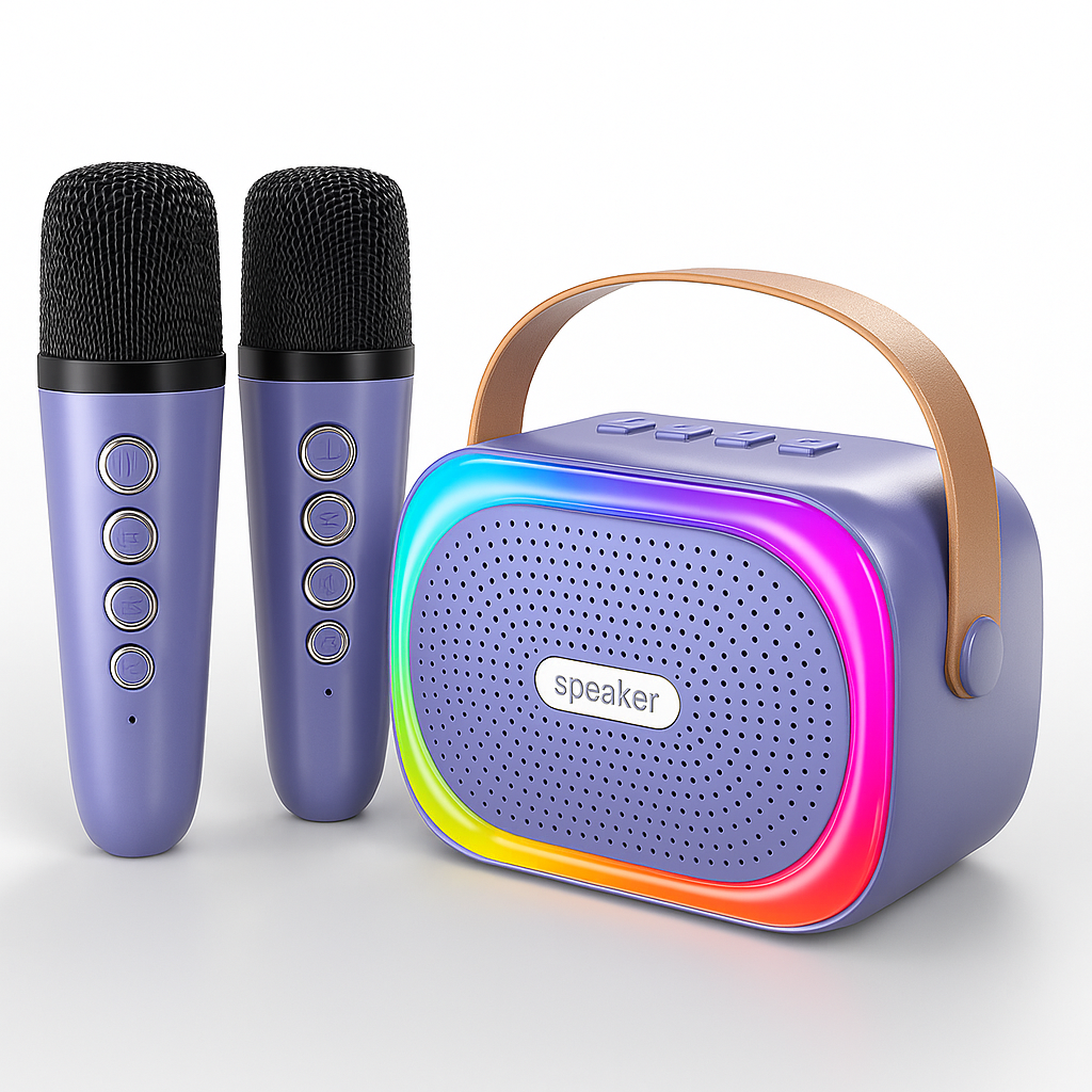 Portable Karaoke Machine with 2 Wireless Microphones