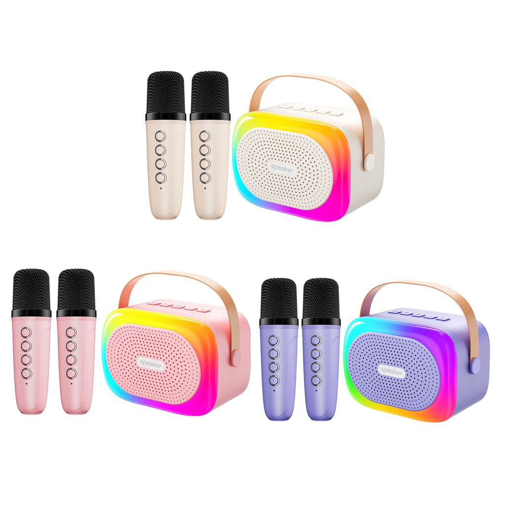 Portable Karaoke Machine with 2 Wireless Microphones