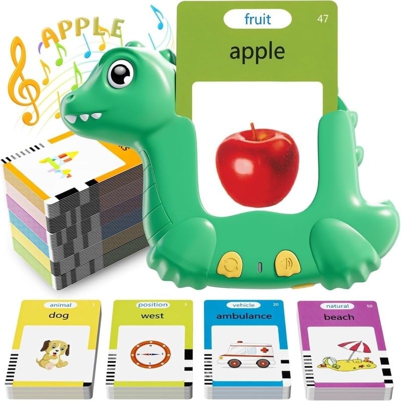 Educational Talking Flash Cards for Toddlers, Interactive Preschool Learning Toy for Speech & Language Development, Early Years Educational Flashcards Autism Pocket Speech