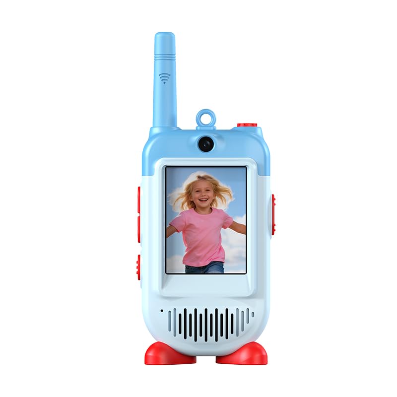 2PCS Video Walkie Talkies for Kids, Rechargeable Walkie Talkies with Camera & Voice Changer, Educational Toys for Children, Ideal for Indoor Outdoor Play, Birthday Gifts for Boys & Girls (Pink+Blue)